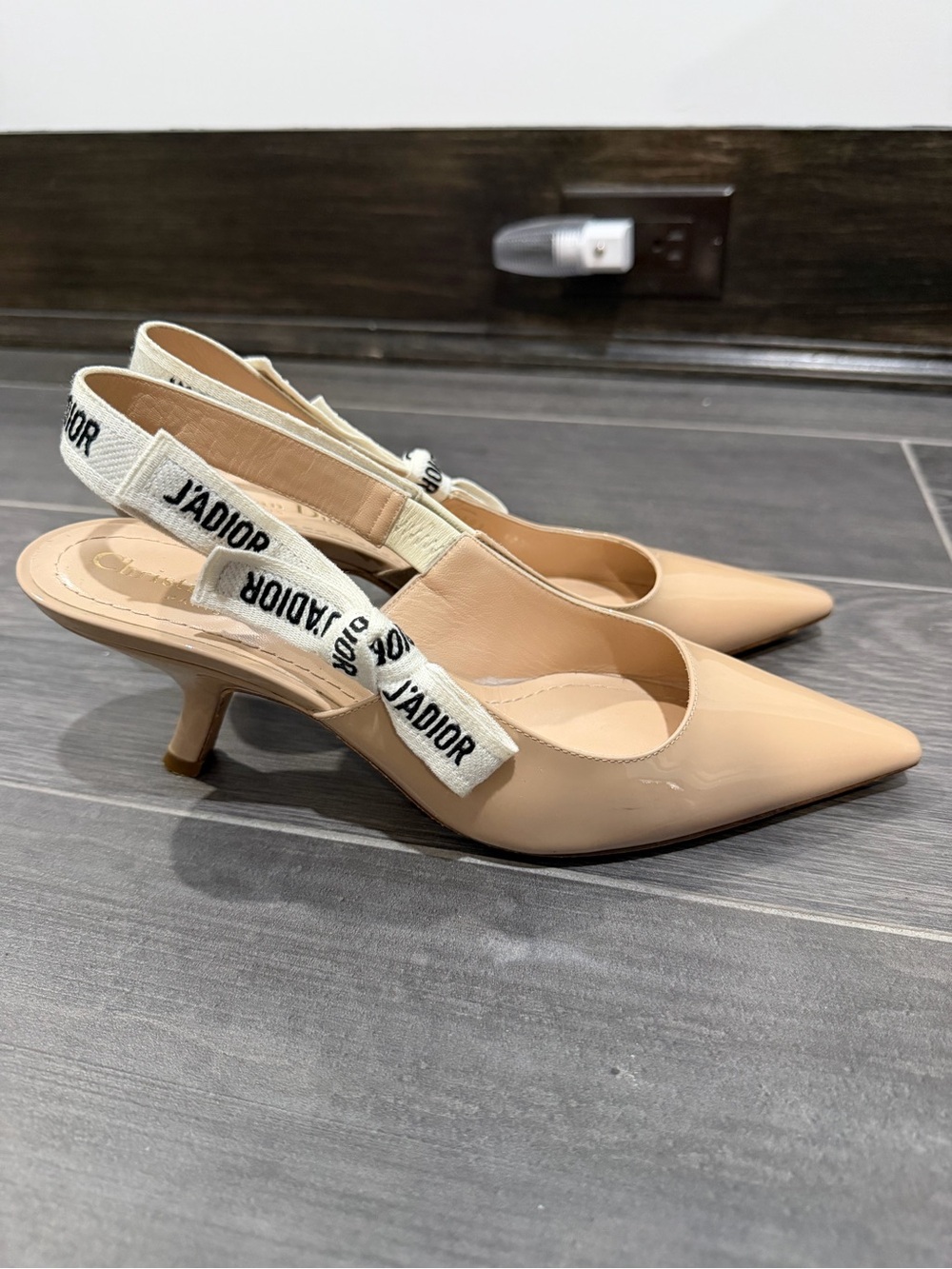 Dior J'Adior Slingback Pump Nude Patent Leather
